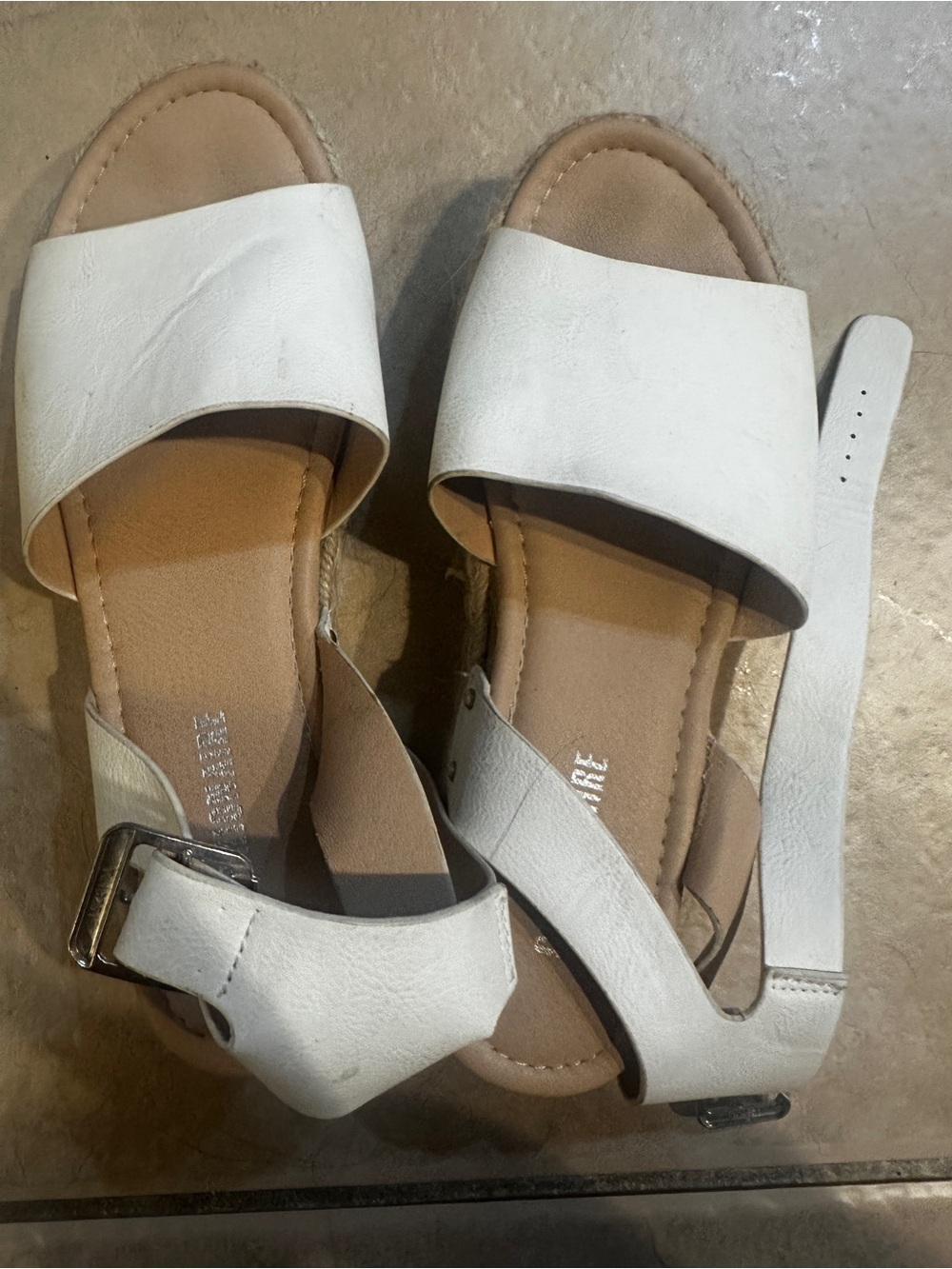 Women's White Open-Toe Ankle Strap Platform Sandals